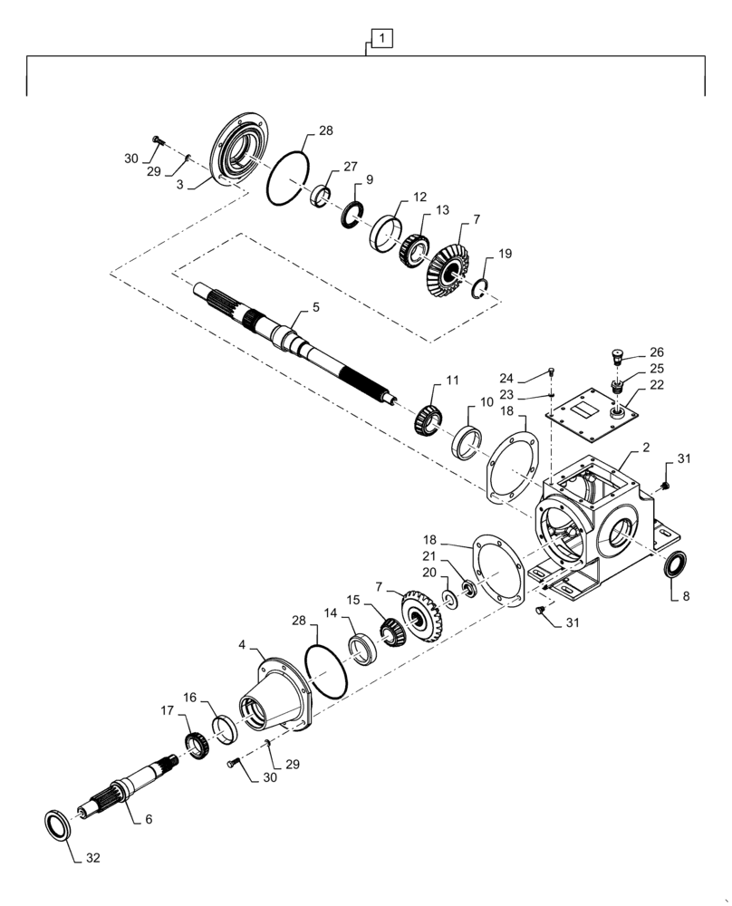 Схема запчастей Case IH 7140 - (72.350.AI[02]) - CHOPPING UNIT GEARBOX (72) - SEPARATION