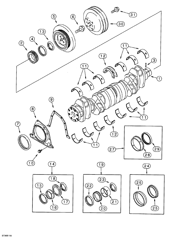 Схема запчастей Case IH 6831T - (02-056) - CRANKSHAFT, 6T-830 EMISSIONS CERTIFIED ENGINE, 6TA-830 EMISSIONS CERTIFIED ENGINE 