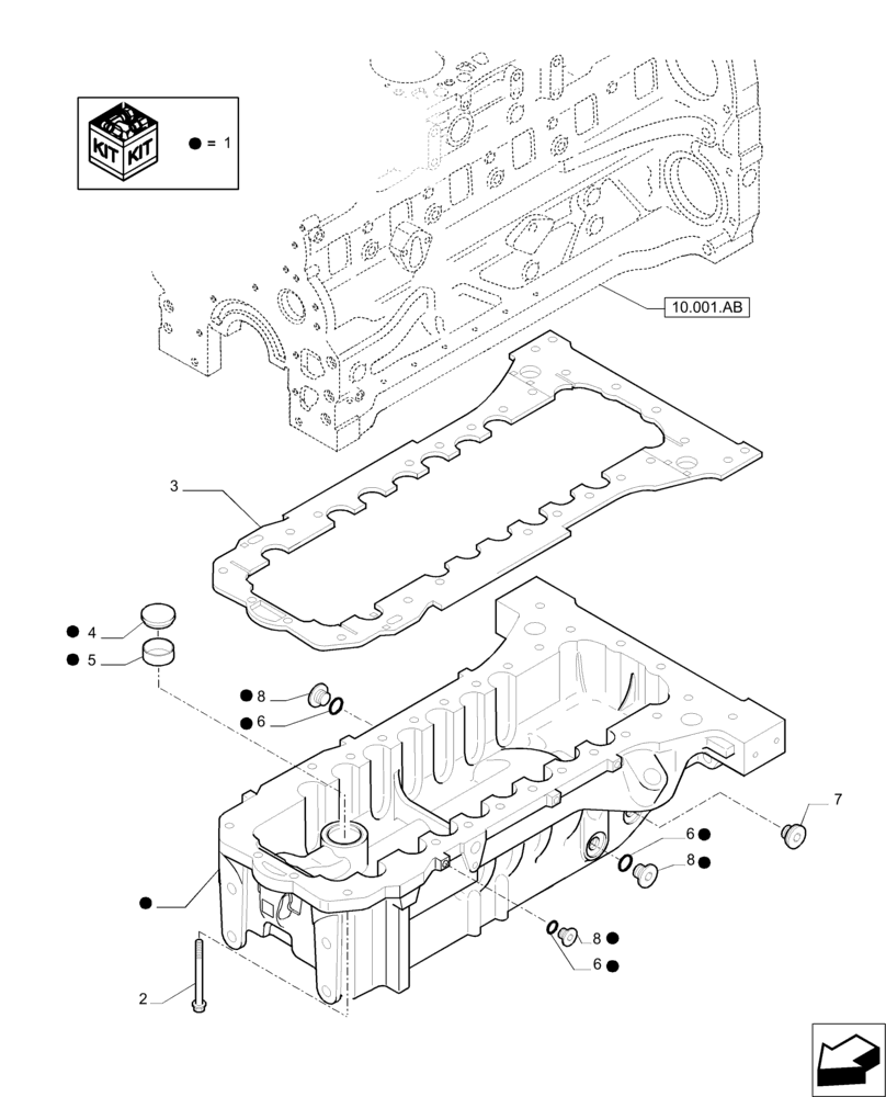 Схема запчастей Case IH PUMA 215 - (10.102.AP) - ENGINE OIL SUMP (10) - ENGINE