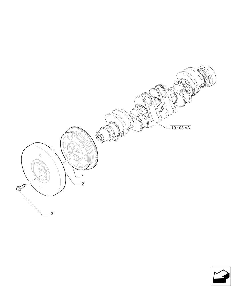 Схема запчастей Case IH PUMA 230 - (10.103.AG) - PULLEY CRANKSHAFT (10) - ENGINE