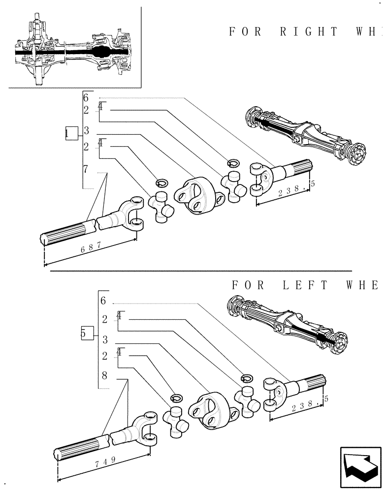 Схема запчастей Case IH MXM120 - (1.40.1/10[02]) - (VAR.316) (CLASS 3 FRONT AXLE WITH BRAKE - DIFFERENTIAL GEARS AND DIFFERENTIAL SHAFT (04) - FRONT AXLE & STEERING