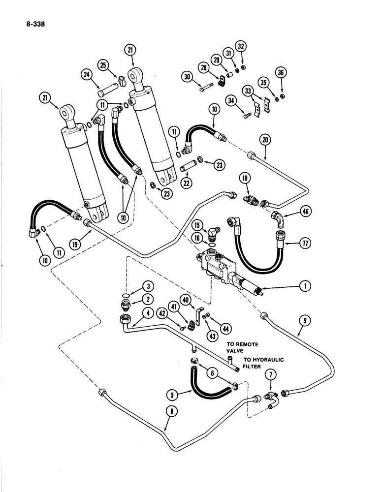 Схема запчастей Case IH 4894 - (8-338) - HITCH CONTROL CIRCUIT P.I.N. 8865502 AND AFTER (08) - HYDRAULICS