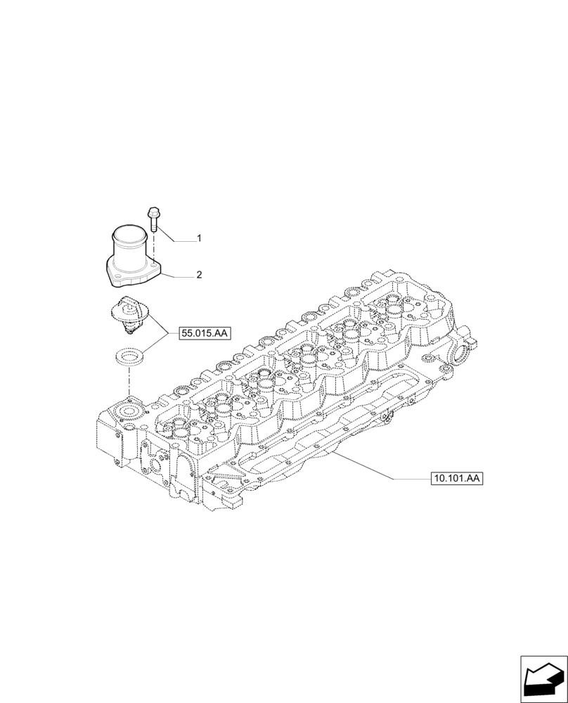 Схема запчастей Case IH PUMA 215 - (10.400.BC) - THERMOSTAT ENGINE COOLING SYSTEM (10) - ENGINE