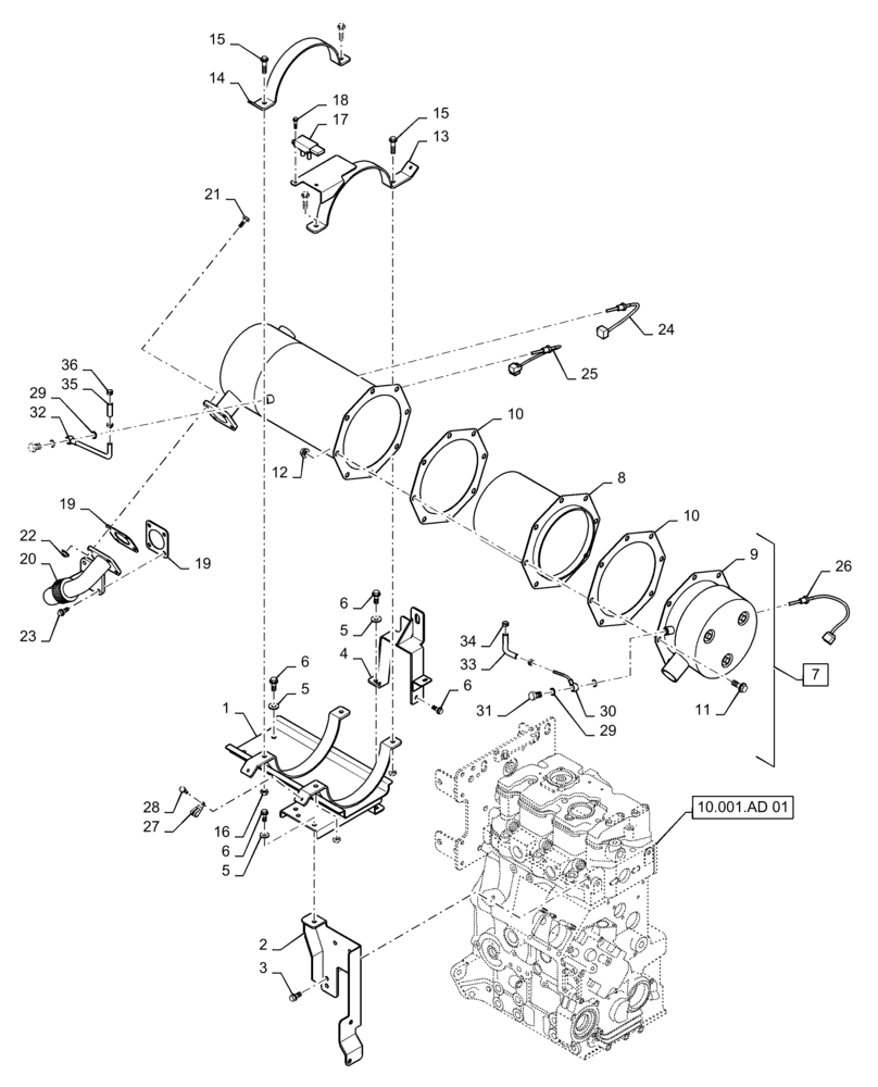 Схема запчастей Case IH FARMALL 35A - (10.501.AD[01]) - DOC & DPF (10) - ENGINE