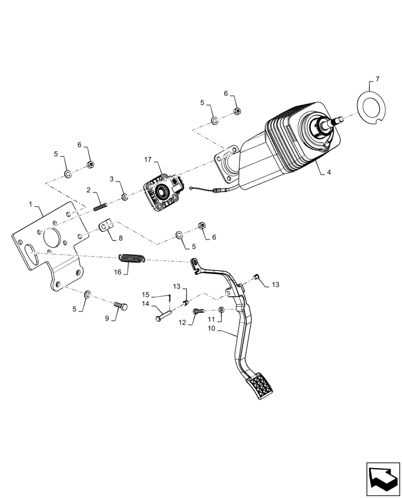 Схема запчастей Case IH QUADTRAC 420 - (41.101.AB[03]) - STEERING COLUMN, ASN ZFF308001 (41) - STEERING