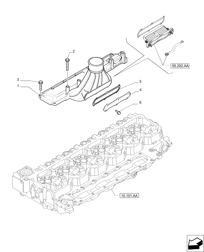 Схема запчастей Case IH PUMA 200 - (10.254.AM) - INTAKE MANIFOLD (10) - ENGINE