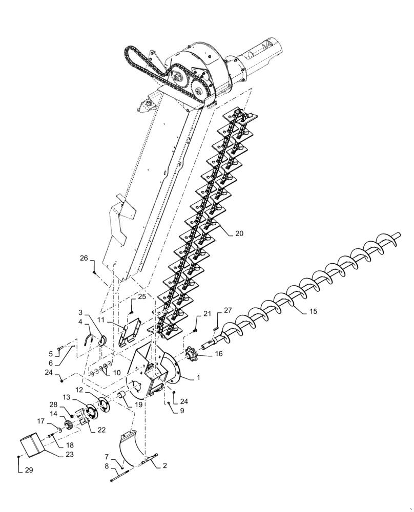 Схема запчастей Case IH 7140 - (74.140.AK[03]) - TAILINGS ELEVATOR BOOT (74) - CLEANING