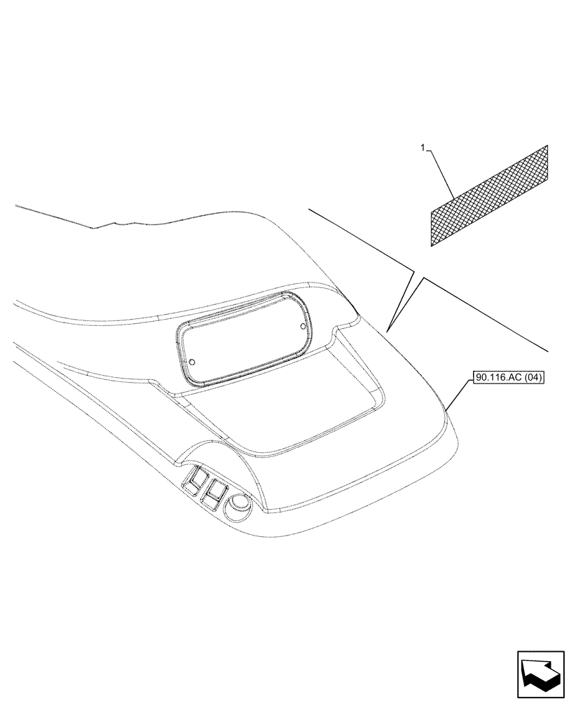 Схема запчастей Case IH MAXXUM 115 - (55.404.BH[02]) - VAR - 743726 - EXTERNAL REFLECTOR, REAR FENDER (55) - ELECTRICAL SYSTEMS