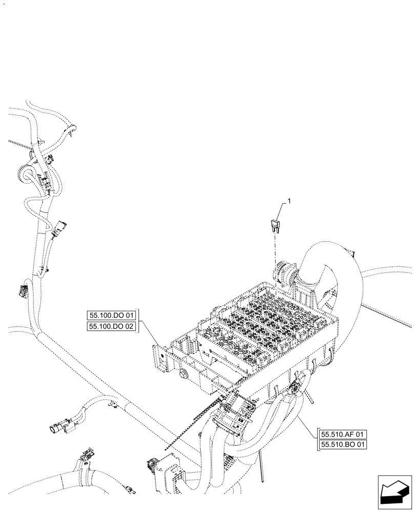 Схема запчастей Case IH FARMALL 130A - (55.100.DO[04]) - VAR - 330196, 393315 - FUSE, CONTROL, LOADER (55) - ELECTRICAL SYSTEMS