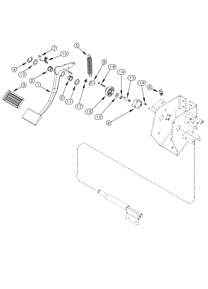 Схема запчастей Case IH MX220 - (06-25) - PEDAL INCHING (06) - POWER TRAIN