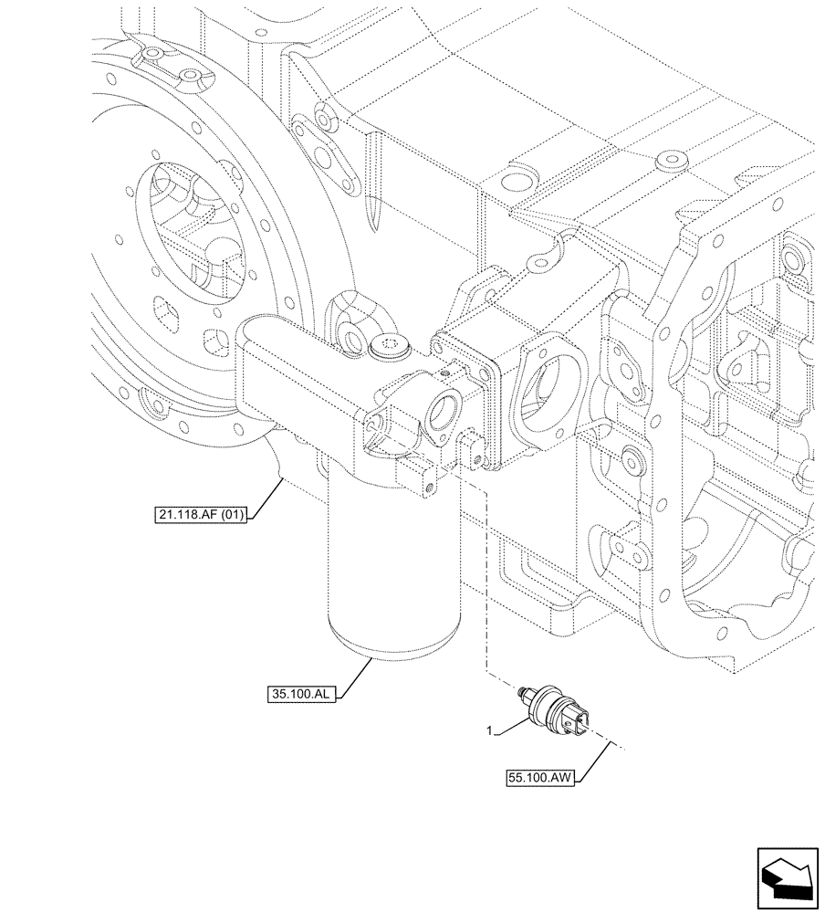 Схема запчастей Case IH MAXXUM 145 - (55.036.AF) - VAR - 391828 - VACUUM GAUGE, SWITCH (55) - ELECTRICAL SYSTEMS