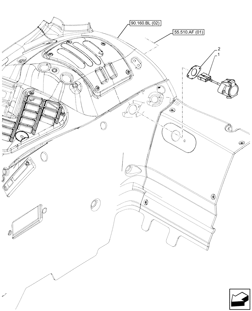 Схема запчастей Case IH MAXXUM 145 - (55.510.BM[19]) - VAR - 743726 - CAB, POWER SOCKET, 12V, HARNESS (55) - ELECTRICAL SYSTEMS