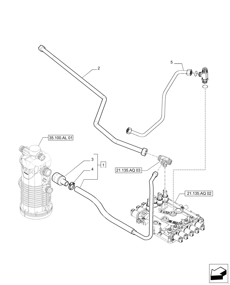 Схема запчастей Case IH PUMA 215 - (21.105.AQ) - GEARBOX LUBRICATION - PIPES (21) - TRANSMISSION