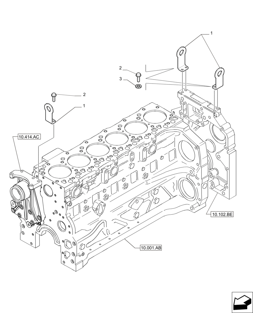 Схема запчастей Case IH PUMA 215 - (10.001.AK) - HOOKS - ENGINE (10) - ENGINE