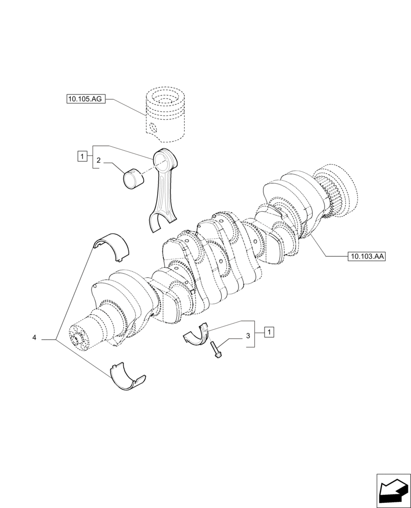 Схема запчастей Case IH PUMA 215 - (10.105.AB) - CONNECTING ROD (10) - ENGINE