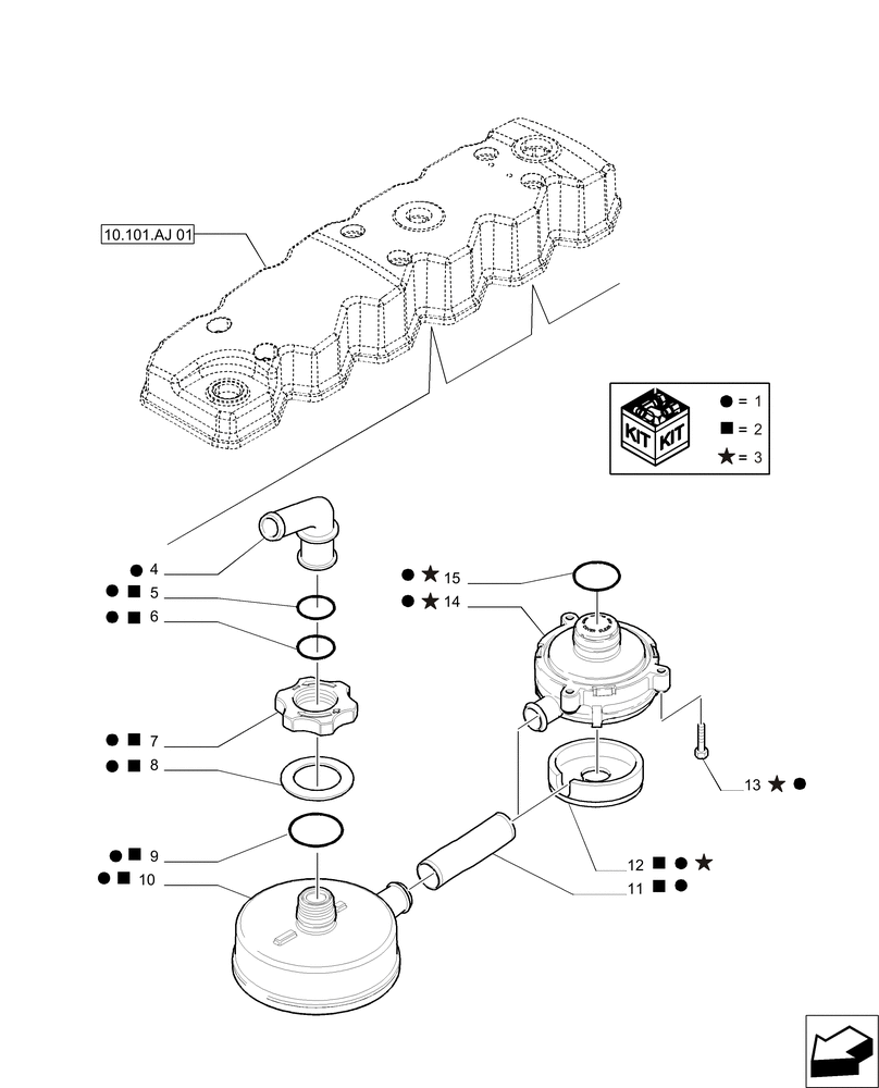 Схема запчастей Case IH PUMA 215 - (10.101.AJ[02]) - CYLINDER HEAD COVERS (10) - ENGINE