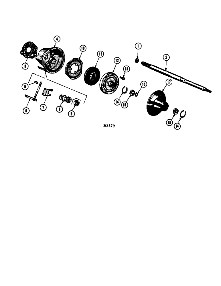 Схема запчастей Case IH 1060 - (268[1]) - CLUTCH SHAFT AND HOUSING (33) - BRAKES & CONTROLS