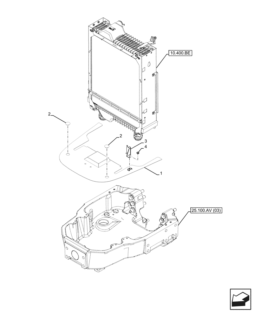 Схема запчастей Case IH MAXXUM 145 - (10.400.BF[08]) - VAR - 743699, 743700, 744600 - RADIATOR, FRAME, SUPPORT, W/ FRONT HYDRAULIC LIFT - BEGIN YR 29-JUN-2015 (10) - ENGINE