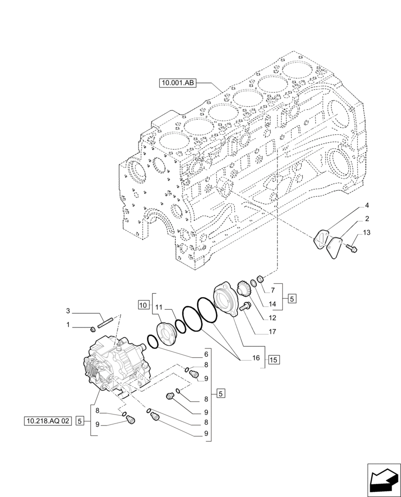 Схема запчастей Case IH PUMA 215 - (10.218.AQ[01]) - INJECTION PUMP (10) - ENGINE