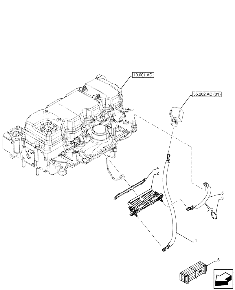 Схема запчастей Case IH MAXXUM 115 - (55.202.AA[01]) - VAR - 758401, 758402, 758403 - COLD START SYSTEM, GRID HEATER, RELAY (55) - ELECTRICAL SYSTEMS