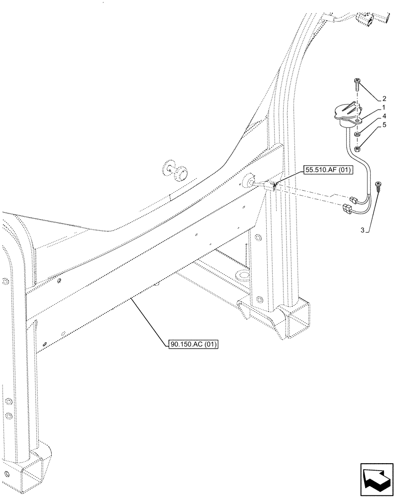 Схема запчастей Case IH MAXXUM 115 - (55.510.BM[14]) - VAR - 392208, 744940 - CAB, POWER SOCKET, 12V, OUTSIDE, EU (55) - ELECTRICAL SYSTEMS