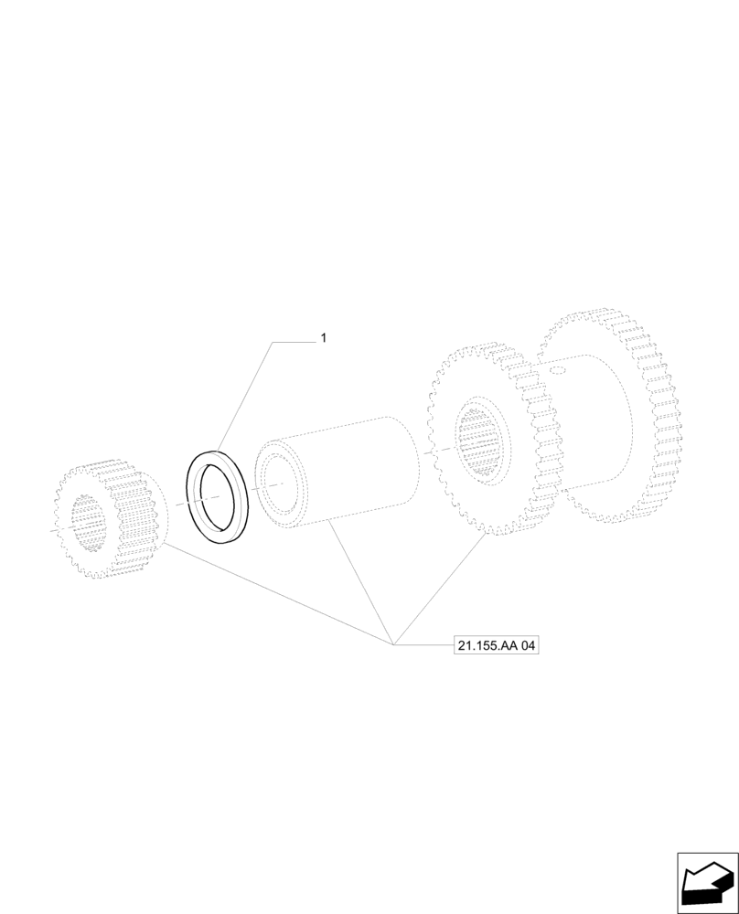 Схема запчастей Case IH PUMA 215 - (21.155.AA[08]) - SPEED GEARS AND CLUTCHES - SHIMS (21) - TRANSMISSION