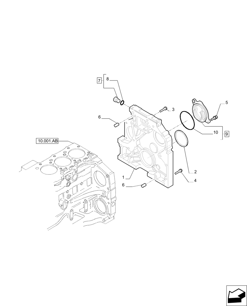 Схема запчастей Case IH PUMA 230 - (10.102.BE) - CRANKCASE COVERS (10) - ENGINE