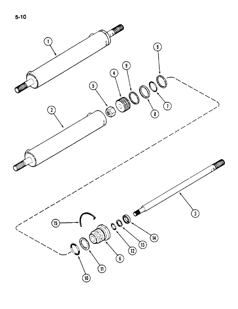 Схема запчастей Case IH 1620 - (5-010) - STEERING CYLINDER ASSEMBLY (04) - STEERING