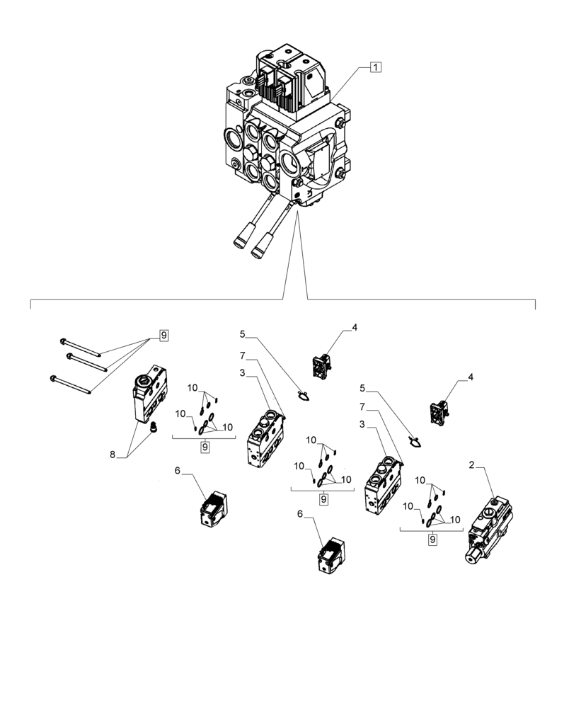 Схема запчастей Case IH A8800 - (35.359.AQ[02]) - CONTROL VALVE, PVG (35) - HYDRAULIC SYSTEMS