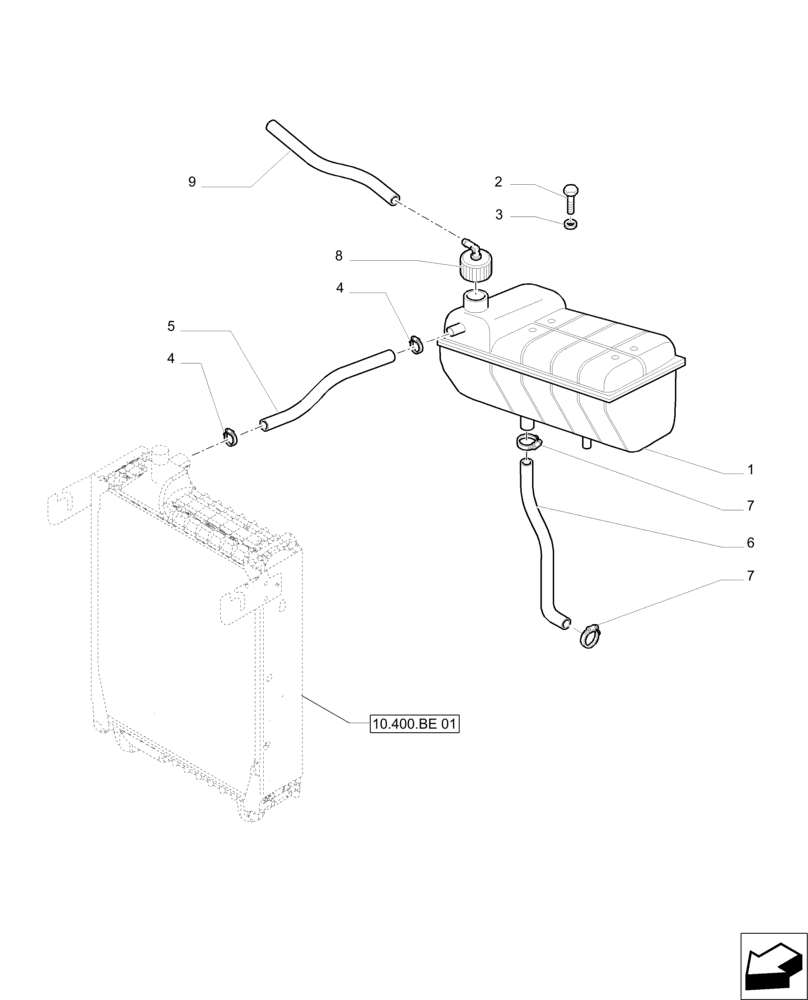 Схема запчастей Case IH PUMA 200 - (10.400.AK) - COOLING - EXPANSION TANK (10) - ENGINE