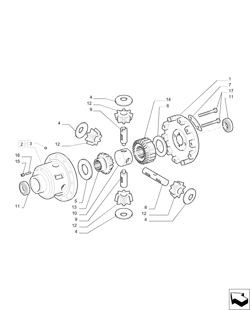 Схема запчастей Case IH PUMA 230 - (21.182.AF) - DIFFERENTIAL GEARS (21) - TRANSMISSION