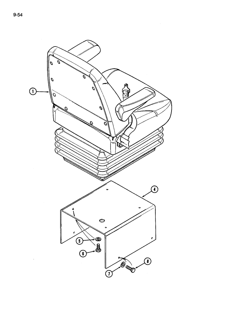 Схема запчастей Case IH 3394 - (9-054) - CLOTH SEAT, AIR SUSPENSION (09) - CHASSIS/ATTACHMENTS