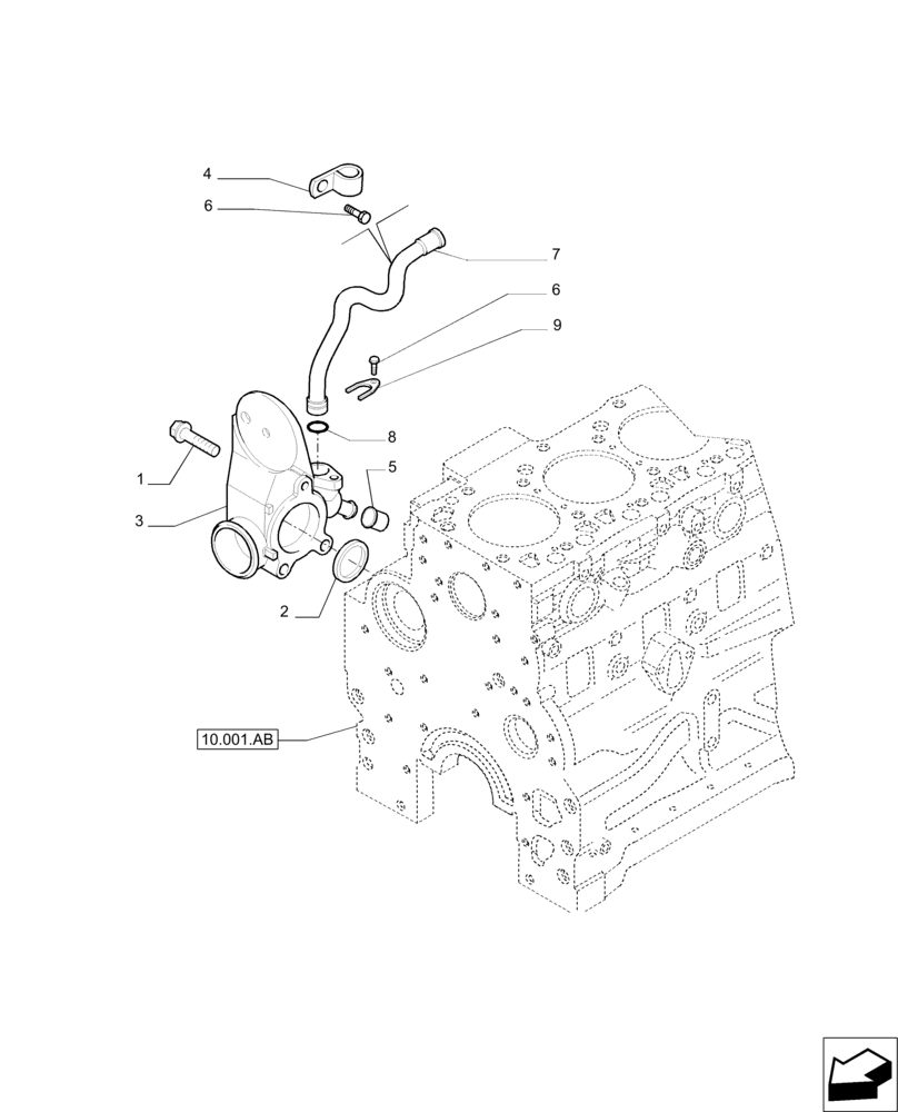 Схема запчастей Case IH PUMA 215 - (10.400.AE) - ENGINE COOLING SYSTEM PIPING (10) - ENGINE