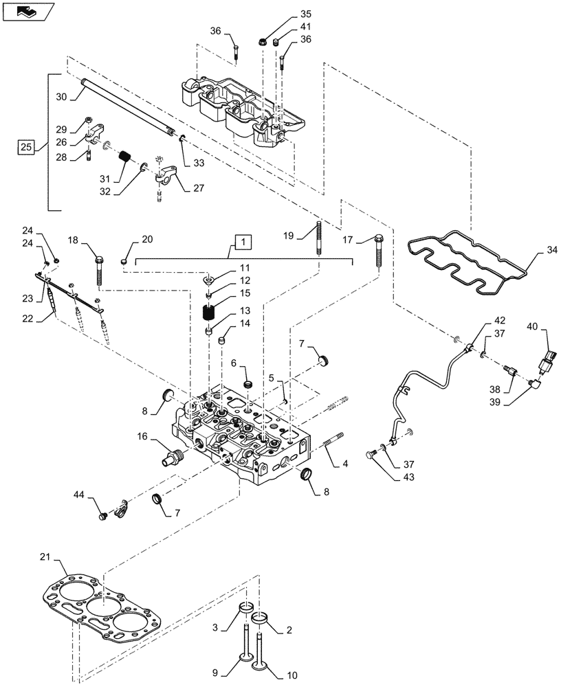 Схема запчастей Case IH FARMALL 35A - (10.101.AA[01]) - CYLINDER HEAD (10) - ENGINE