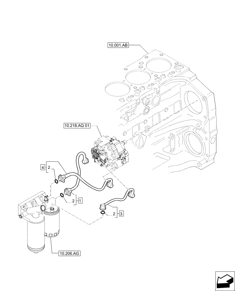 Схема запчастей Case IH PUMA 230 - (10.210.AF) - PIPING FUEL (10) - ENGINE