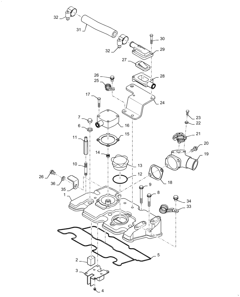 Схема запчастей Case IH FARMALL 35A - (10.106.AA[01]) - ROCKER COVER & CAMSHAFT (10) - ENGINE