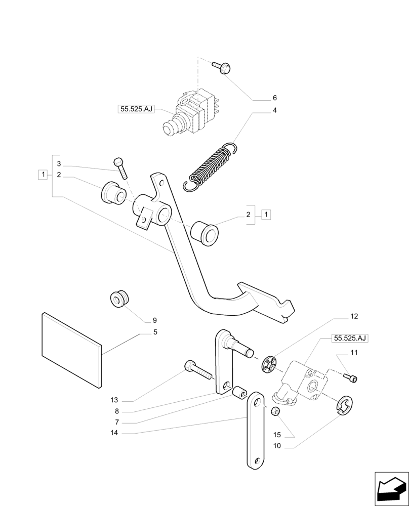 Схема запчастей Case IH PUMA 200 - (18.100.AF) - CLUTCH PEDAL (18) - CLUTCH