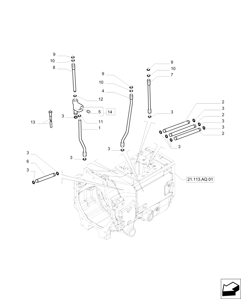 Схема запчастей Case IH PUMA 215 - (21.155.AH) - HYDRAULIC GEARBOX CONTROL (21) - TRANSMISSION