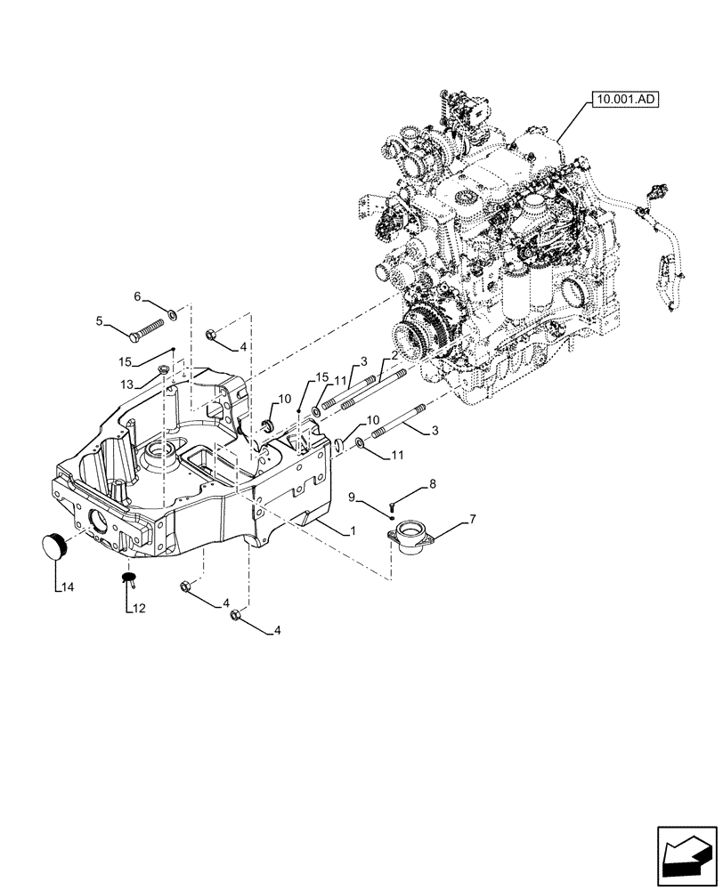 Схема запчастей Case IH MAXXUM 145 - (25.100.AV[02]) - VAR - 390811 - 4WD FRONT AXLE, W/O FRONT PTO, SUPPORT (25) - FRONT AXLE SYSTEM