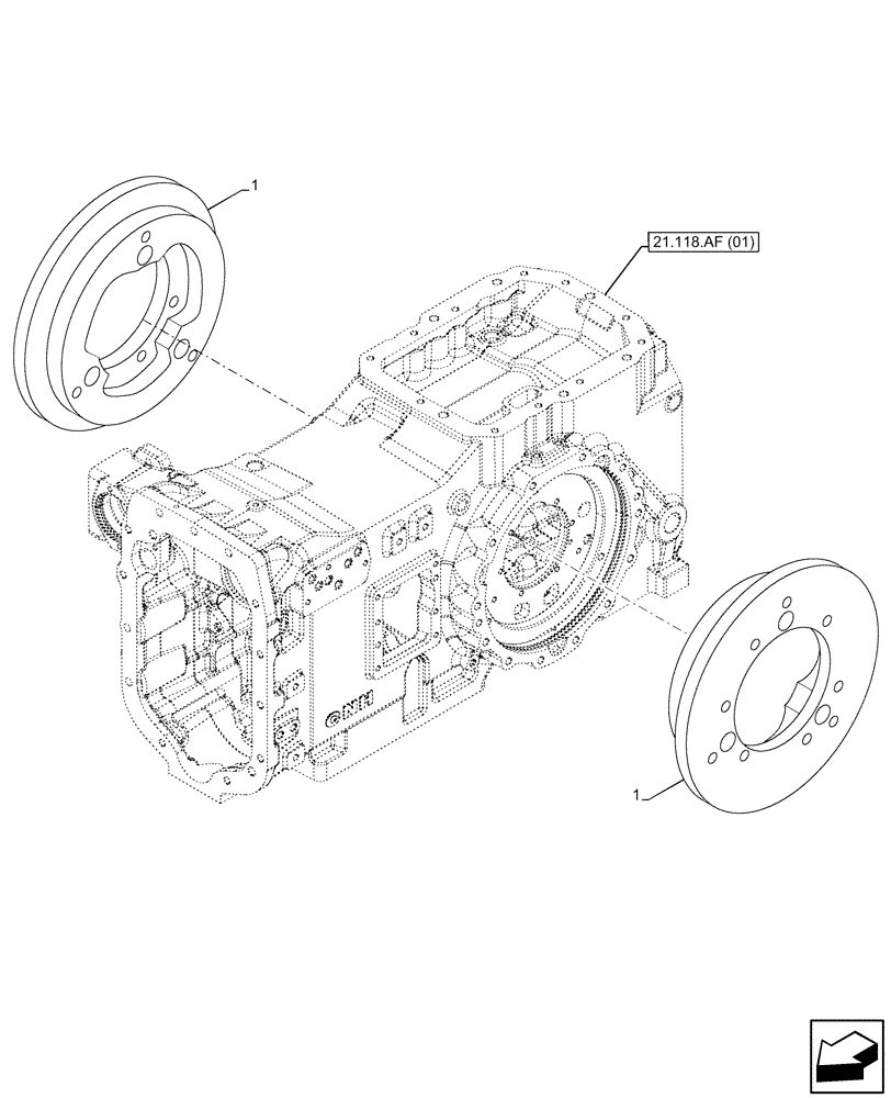 Схема запчастей Case IH MAXXUM 145 - (33.202.AK[05]) - VAR - 391828 - BRAKE DISC, PISTON (33) - BRAKES & CONTROLS