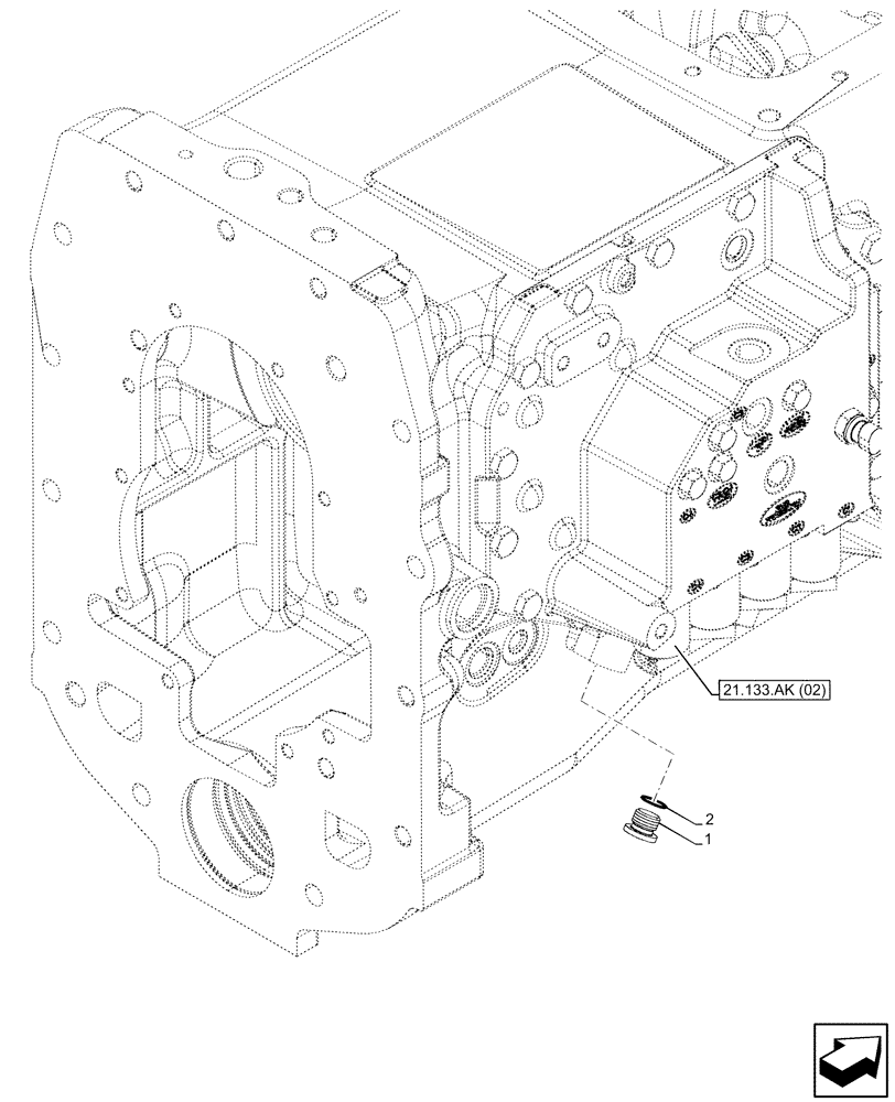 Схема запчастей Case IH MAXXUM 150 - (21.133.AK[04]) - VAR - 391828 - TRANSMISSION CONTROL VALVE, COMPONENTS (21) - TRANSMISSION