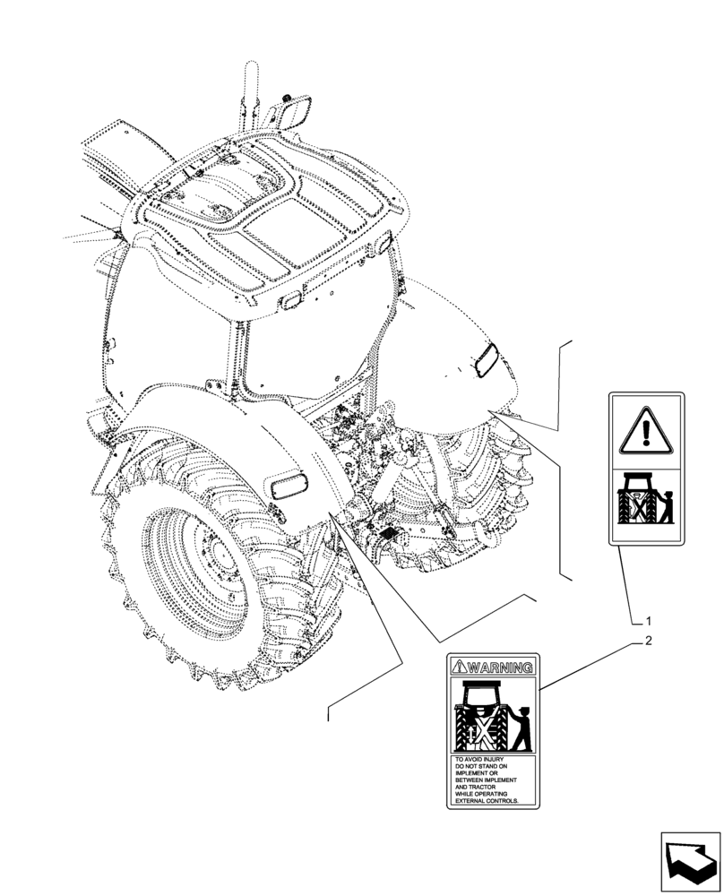 Схема запчастей Case IH PUMA 185 CVT - (90.108.AC[05]) - VAR - 758088, 758089, 758090, 758091, 758092, 758093, 758245, 758246, 758247 - 3 POINT HITCH, FRONT, DECALS (90) - PLATFORM, CAB, BODYWORK AND DECALS