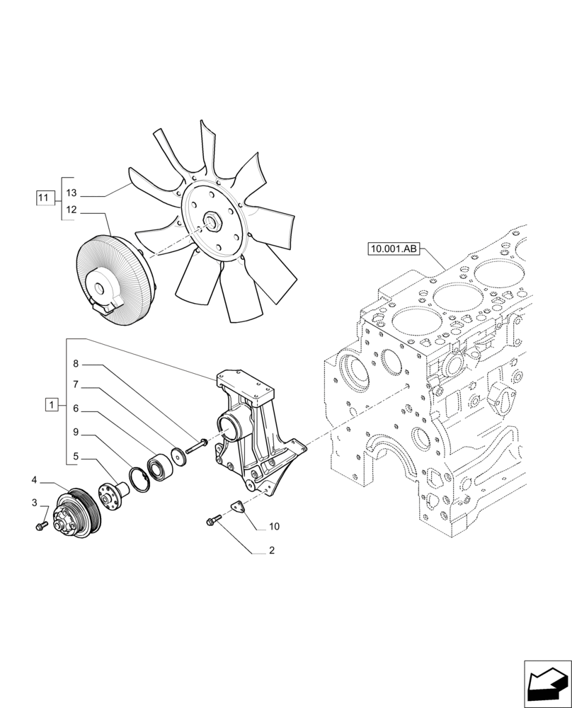 Схема запчастей Case IH PUMA 215 - (10.414.AC) - FAN DRIVE (10) - ENGINE