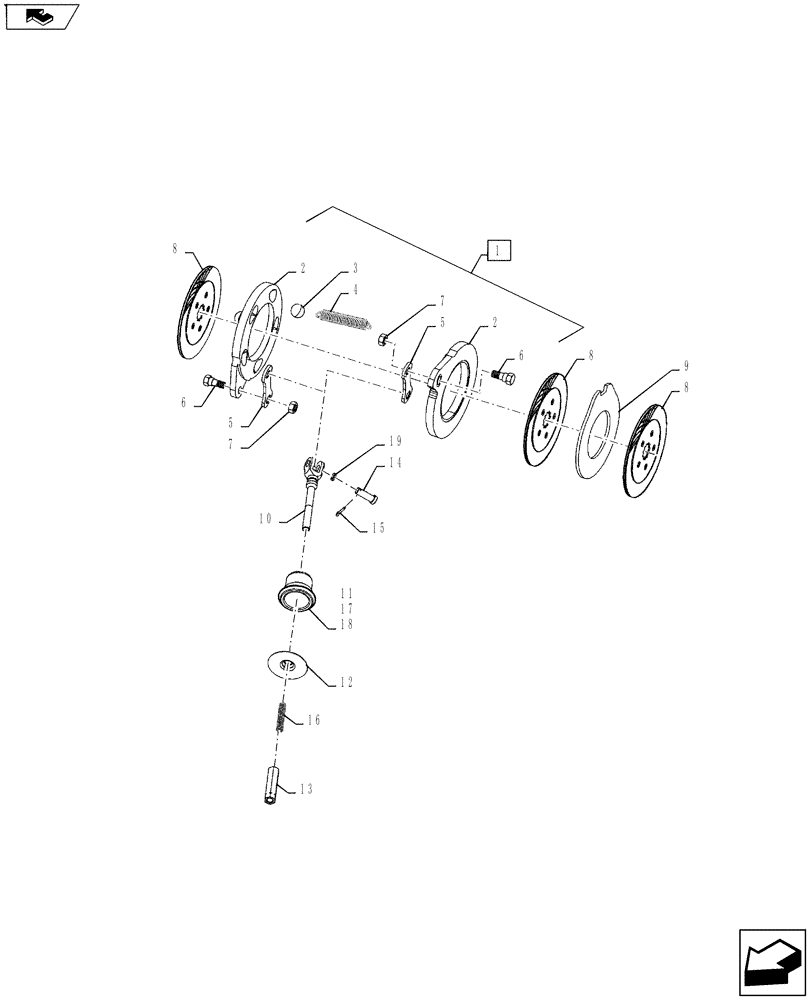 Схема запчастей Case IH FARMALL 45A - (33.120.01[02]) - BRAKE DISCS - LH (33) - BRAKES & CONTROLS