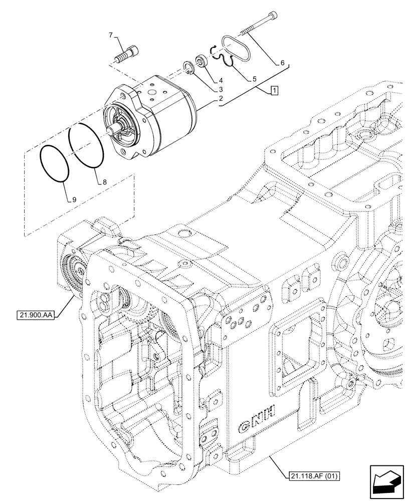 Схема запчастей Case IH MAXXUM 115 - (35.104.AA[03]) - VAR - 391828 - LIFT CYLINDER, OIL PUMP (35) - HYDRAULIC SYSTEMS