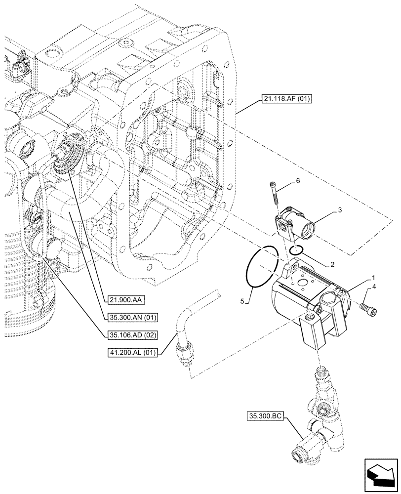 Схема запчастей Case IH MAXXUM 145 - (35.104.AA[01]) - VAR - 390801, 758437, 758440 - HYDRAULIC PUMP (35) - HYDRAULIC SYSTEMS