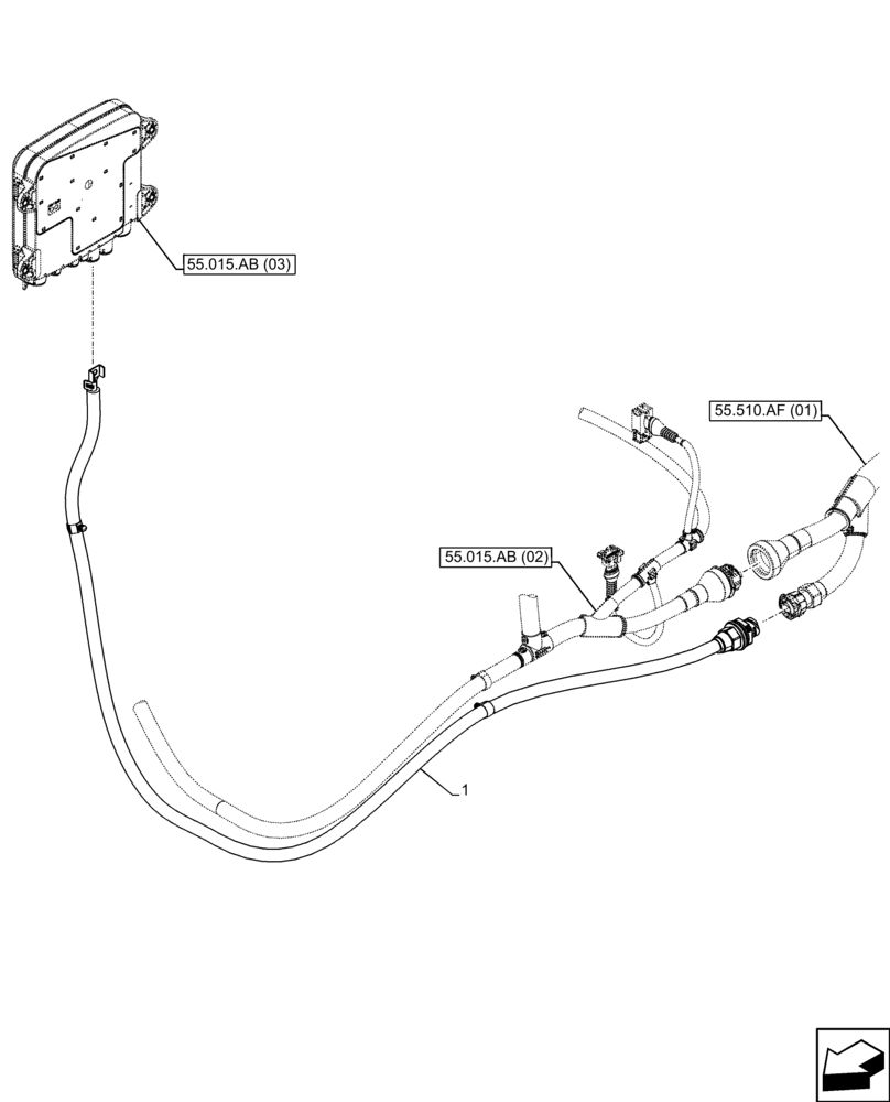 Схема запчастей Case IH FARMALL 110C - (55.100.CQ) - VAR - 336839 - SUPPLY, WIRE HARNESS (55) - ELECTRICAL SYSTEMS