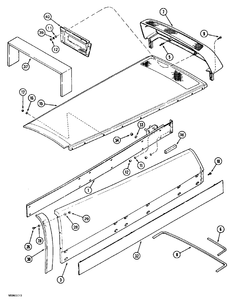 Схема запчастей Case IH 8920 - (9-022) - HOOD, UPPER SIDE PANELS, AND UPPER GRILLE (09) - CHASSIS/ATTACHMENTS