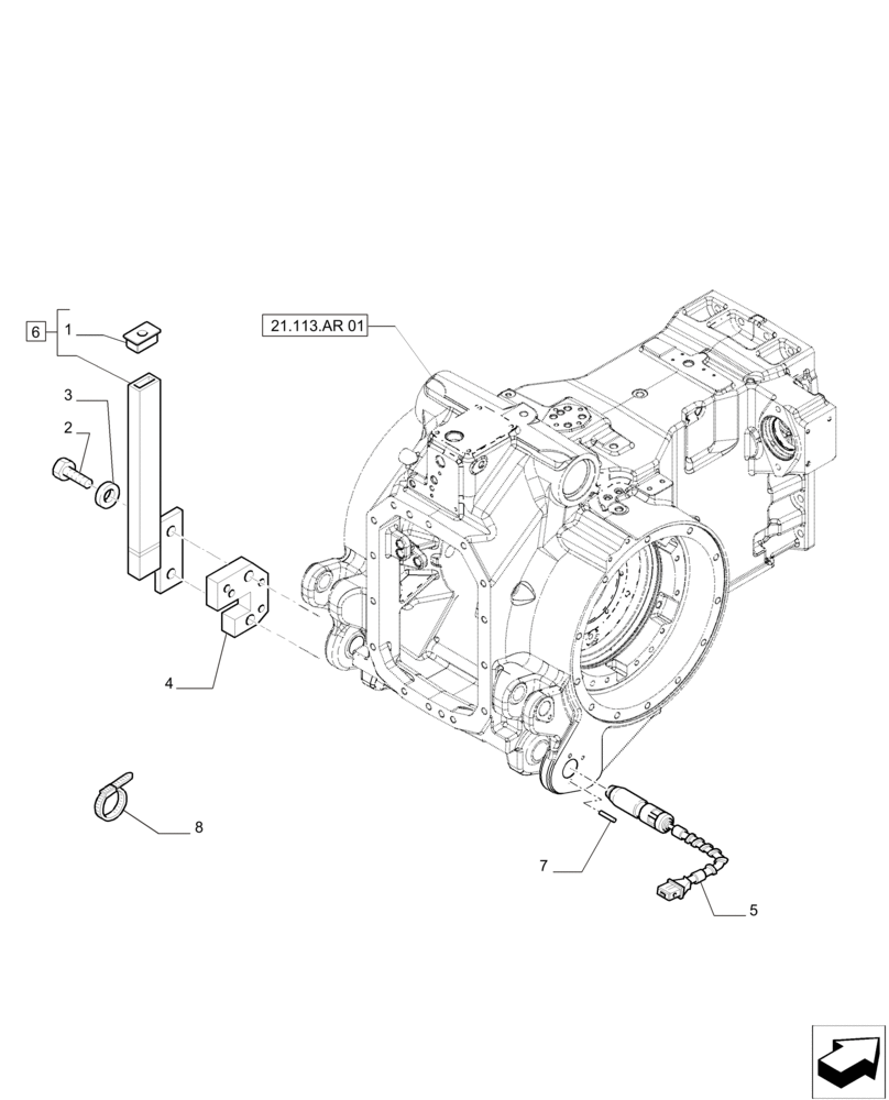 Схема запчастей Case IH PUMA 200 - (37.120.AK) - IMPLEMENT CARRIER DRAFT CONTROL SENSOR AND RELATED PARTS (37) - HITCHES, DRAWBARS & IMPLEMENT COUPLINGS