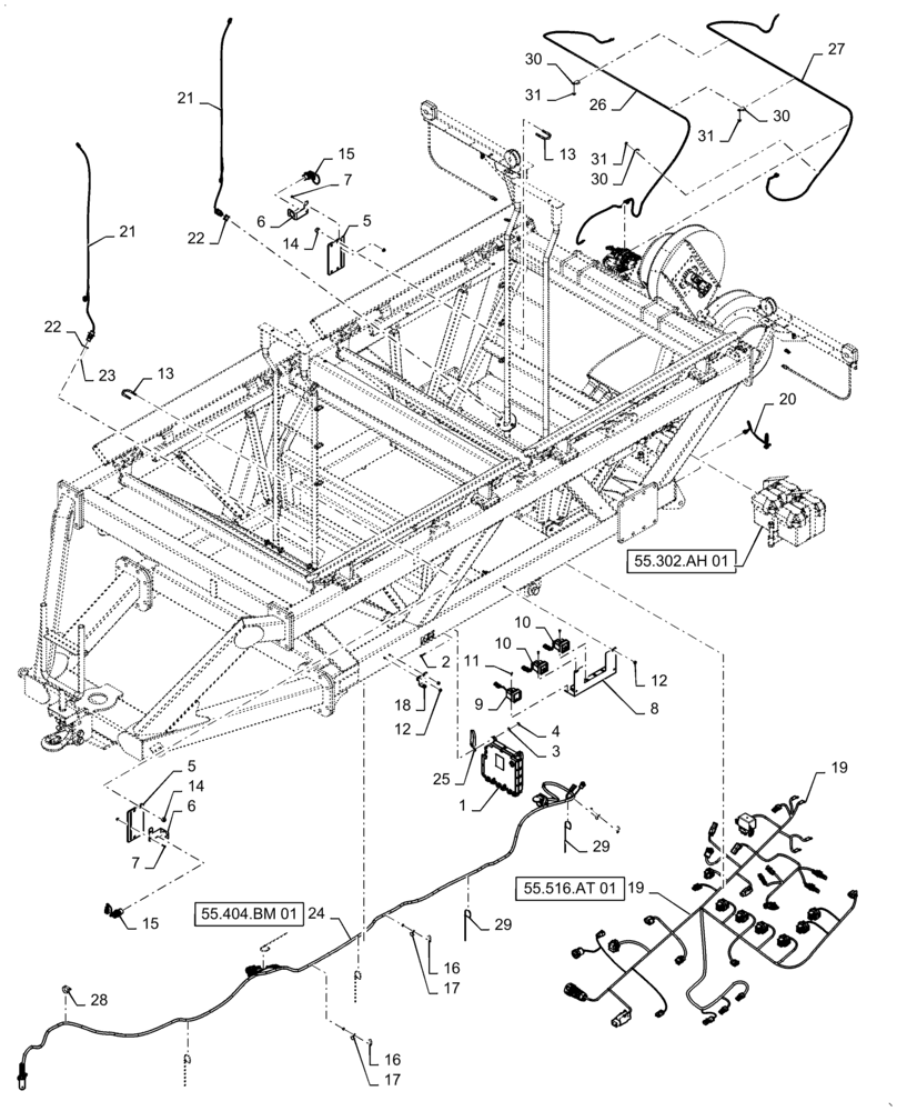 Схема запчастей Case IH 4765 - (55.516.AA[01]) - 350 BUSHEL TOW BEHIND ELECTRICAL (55) - ELECTRICAL SYSTEMS